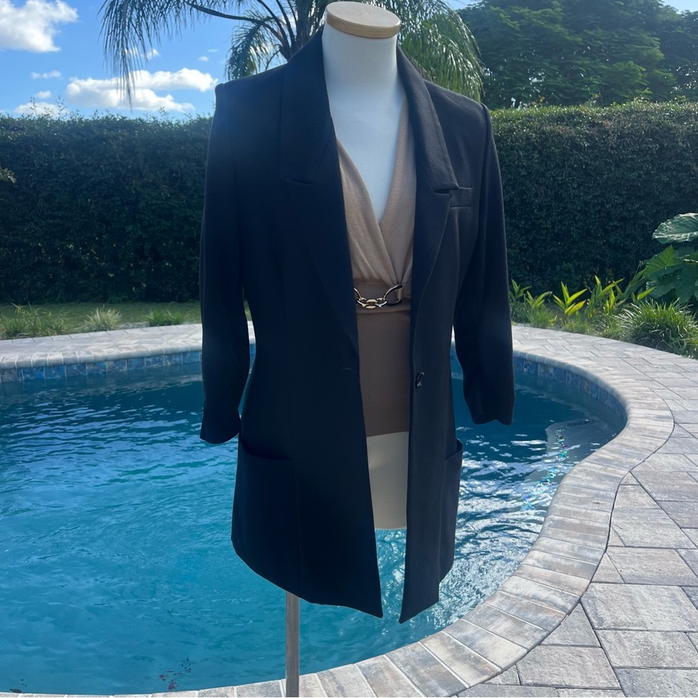 Boston Proper Black Blazer size 6 long. Button closure. With pockets. - Picture 3 of 16